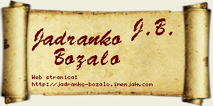 Jadranko Bozalo vizit kartica